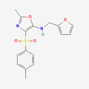 molecular formula C16H16N2O4S B2997773 N-(furan-2-ylmethyl)-2-methyl-4-tosyloxazol-5-amine CAS No. 305331-30-0