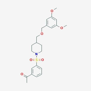 1-(3-((4-(((3,5-Dimethoxybenzyl)oxy)methyl)piperidin-1-yl)sulfonyl)phenyl)ethanone