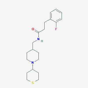 3-(2-fluorophenyl)-N-((1-(tetrahydro-2H-thiopyran-4-yl)piperidin-4-yl)methyl)propanamide