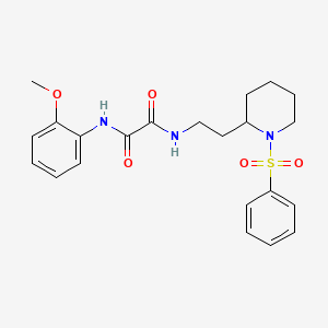 N1-(2-methoxyphenyl)-N2-(2-(1-(phenylsulfonyl)piperidin-2-yl)ethyl)oxalamide