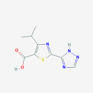 molecular formula C9H10N4O2S B2997785 4-(propan-2-yl)-2-(4H-1,2,4-triazol-3-yl)-1,3-thiazole-5-carboxylic acid CAS No. 1517761-42-0