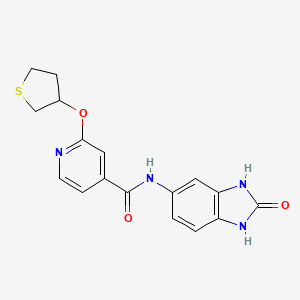 N-(2-oxo-2,3-dihydro-1H-benzo[d]imidazol-5-yl)-2-((tetrahydrothiophen-3-yl)oxy)isonicotinamide