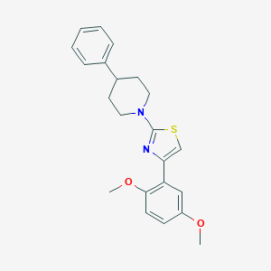 molecular formula C22H24N2O2S B299780 1-[4-(2,5-Dimethoxyphenyl)-1,3-thiazol-2-yl]-4-phenylpiperidine 