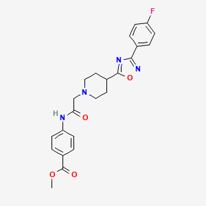 Methyl 4-(2-(4-(3-(4-fluorophenyl)-1,2,4-oxadiazol-5-yl)piperidin-1-yl)acetamido)benzoate