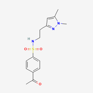 4-acetyl-N-(2-(1,5-dimethyl-1H-pyrazol-3-yl)ethyl)benzenesulfonamide