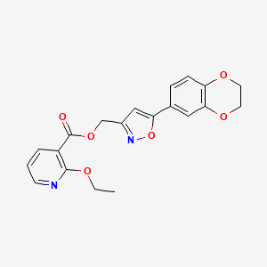(5-(2,3-Dihydrobenzo[b][1,4]dioxin-6-yl)isoxazol-3-yl)methyl 2-ethoxynicotinate