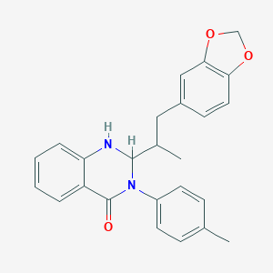 molecular formula C25H24N2O3 B299784 2-[1-(1,3-benzodioxol-5-yl)propan-2-yl]-3-(4-methylphenyl)-2,3-dihydroquinazolin-4(1H)-one 