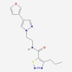 molecular formula C15H17N5O2S B2997845 N-(2-(4-(furan-3-yl)-1H-pyrazol-1-yl)ethyl)-4-propyl-1,2,3-thiadiazole-5-carboxamide CAS No. 2034330-19-1