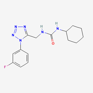 molecular formula C15H19FN6O B2997864 1-cyclohexyl-3-((1-(3-fluorophenyl)-1H-tetrazol-5-yl)methyl)urea CAS No. 921150-69-8