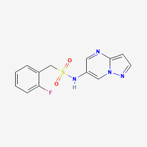 molecular formula C13H11FN4O2S B2997875 1-(2-fluorophenyl)-N-pyrazolo[1,5-a]pyrimidin-6-ylmethanesulfonamide CAS No. 2034450-04-7