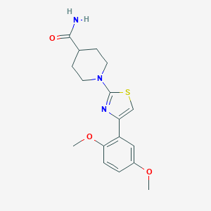 molecular formula C17H21N3O3S B299788 1-[4-(2,5-Dimethoxyphenyl)-1,3-thiazol-2-yl]piperidine-4-carboxamide 