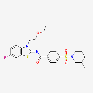 molecular formula C24H28FN3O4S2 B2997887 (Z)-N-(3-(2-ethoxyethyl)-6-fluorobenzo[d]thiazol-2(3H)-ylidene)-4-((3-methylpiperidin-1-yl)sulfonyl)benzamide CAS No. 897616-36-3