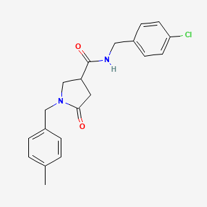 molecular formula C20H21ClN2O2 B2997894 N-[(4-chlorophenyl)methyl]-1-[(4-methylphenyl)methyl]-5-oxopyrrolidine-3-carboxamide CAS No. 1372120-66-5