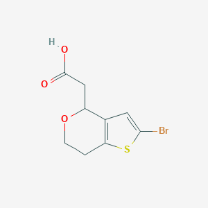 molecular formula C9H9BrO3S B2997897 2-{2-bromo-4H,6H,7H-thieno[3,2-c]pyran-4-yl}acetic acid CAS No. 1258651-10-3