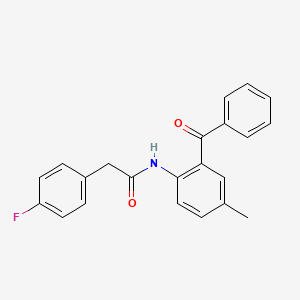 molecular formula C22H18FNO2 B2997898 N-(2-benzoyl-4-methylphenyl)-2-(4-fluorophenyl)acetamide CAS No. 922999-82-4