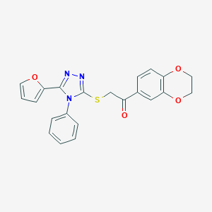 1-(2,3-dihydro-1,4-benzodioxin-6-yl)-2-{[5-(2-furyl)-4-phenyl-4H-1,2,4-triazol-3-yl]sulfanyl}ethanone