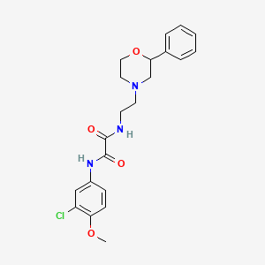 molecular formula C21H24ClN3O4 B2997915 N1-(3-chloro-4-methoxyphenyl)-N2-(2-(2-phenylmorpholino)ethyl)oxalamide CAS No. 953940-95-9