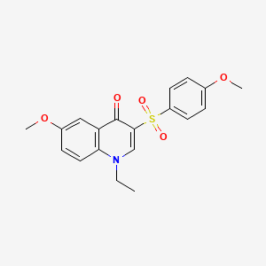 molecular formula C19H19NO5S B2997929 1-ethyl-6-methoxy-3-[(4-methoxyphenyl)sulfonyl]quinolin-4(1H)-one CAS No. 899214-81-4