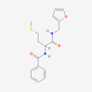 molecular formula C17H20N2O3S B299794 N-[1-{[(2-furylmethyl)amino]carbonyl}-3-(methylsulfanyl)propyl]benzamide 