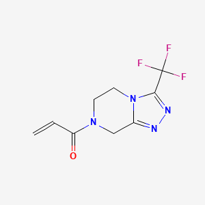 molecular formula C9H9F3N4O B2997942 1-[3-(三氟甲基)-6,8-二氢-5H-[1,2,4]三唑并[4,3-a]哒嗪-7-基]丙-2-烯-1-酮 CAS No. 1494576-18-9