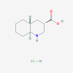 molecular formula C10H18ClNO2 B2997944 (3S,4Ar,8aS)-1,2,3,4,4a,5,6,7,8,8a-decahydroquinoline-3-carboxylic acid;hydrochloride CAS No. 2470279-88-8