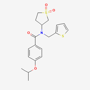molecular formula C19H23NO4S2 B2997946 N-(1,1-dioxothiolan-3-yl)-4-propan-2-yloxy-N-(thiophen-2-ylmethyl)benzamide CAS No. 620565-45-9