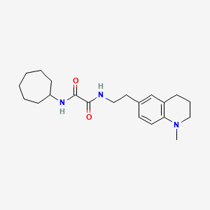 molecular formula C21H31N3O2 B2997953 N1-cycloheptyl-N2-(2-(1-methyl-1,2,3,4-tetrahydroquinolin-6-yl)ethyl)oxalamide CAS No. 946281-42-1