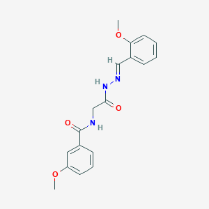 molecular formula C18H19N3O4 B2997962 (E)-3-methoxy-N-(2-(2-(2-methoxybenzylidene)hydrazinyl)-2-oxoethyl)benzamide CAS No. 391877-91-1