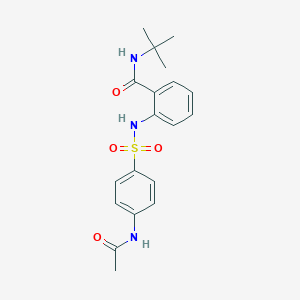 molecular formula C19H23N3O4S B299797 2-({[4-(acetylamino)phenyl]sulfonyl}amino)-N-tert-butylbenzamide 