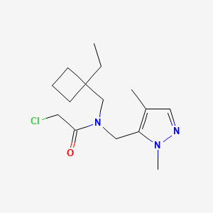 molecular formula C15H24ClN3O B2997974 2-Chloro-N-[(2,4-dimethylpyrazol-3-yl)methyl]-N-[(1-ethylcyclobutyl)methyl]acetamide CAS No. 2411229-54-2