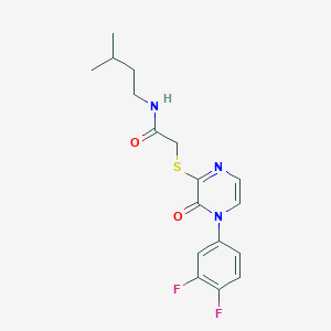 2-[4-(3,4-difluorophenyl)-3-oxopyrazin-2-yl]sulfanyl-N-(3-methylbutyl)acetamide