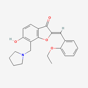 molecular formula C22H23NO4 B2997976 (Z)-2-(2-乙氧基苄基)-6-羟基-7-(吡咯烷-1-基甲基)苯并呋喃-3(2H)-酮 CAS No. 887214-51-9