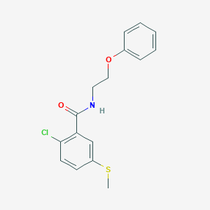 molecular formula C16H16ClNO2S B299799 2-chloro-5-(methylsulfanyl)-N-(2-phenoxyethyl)benzamide 