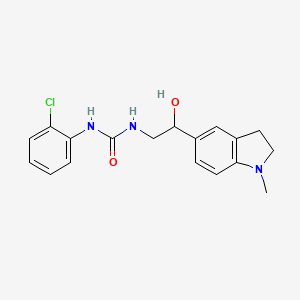 molecular formula C18H20ClN3O2 B2998003 1-(2-氯苯基)-3-(2-羟基-2-(1-甲基吲哚林-5-基)乙基)脲 CAS No. 1706323-71-8