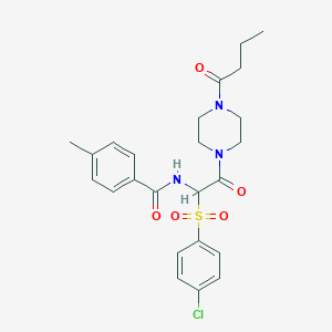B2998006 N-(2-(4-butyrylpiperazin-1-yl)-1-((4-chlorophenyl)sulfonyl)-2-oxoethyl)-4-methylbenzamide CAS No. 1025033-33-3