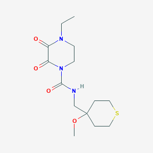 molecular formula C14H23N3O4S B2998018 4-乙基-N-((4-甲氧基四氢-2H-硫杂环戊-4-基)甲基)-2,3-二氧代哌嗪-1-甲酸酰胺 CAS No. 2034453-07-9
