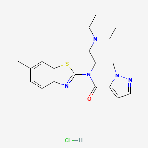 molecular formula C19H26ClN5OS B2998021 N-(2-(二乙氨基)乙基)-1-甲基-N-(6-甲基苯并[d]噻唑-2-基)-1H-吡唑-5-甲酰胺盐酸盐 CAS No. 1189727-02-3