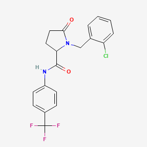 molecular formula C19H16ClF3N2O2 B2998023 1-[(2-氯苯基)甲基]-5-氧代-N-[4-(三氟甲基)苯基]吡咯烷-2-甲酰胺 CAS No. 1008283-06-4