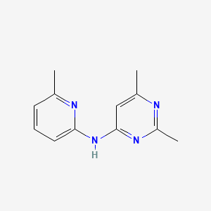 molecular formula C12H14N4 B2998028 2,6-二甲基-N-(6-甲基吡啶-2-基)嘧啶-4-胺 CAS No. 2176125-25-8