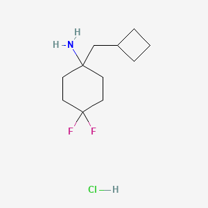 molecular formula C11H20ClF2N B2998032 1-(环丁基甲基)-4,4-二氟环己烷-1-胺盐酸盐 CAS No. 1380300-69-5