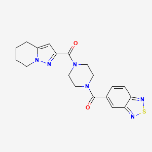 molecular formula C19H20N6O2S B2998040 Benzo[c][1,2,5]thiadiazol-5-yl(4-(4,5,6,7-tetrahydropyrazolo[1,5-a]pyridine-2-carbonyl)piperazin-1-yl)methanone CAS No. 2034591-47-2