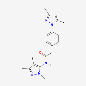 molecular formula C19H23N5O B2998041 2-[4-(3,5-dimethyl-1H-pyrazol-1-yl)phenyl]-N-(1,3,4-trimethyl-1H-pyrazol-5-yl)acetamide CAS No. 1955498-67-5