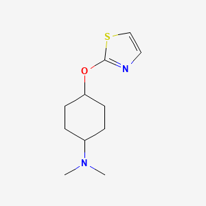 molecular formula C11H18N2OS B2998045 N,N-二甲基-4-(1,3-噻唑-2-氧基)环己-1-胺 CAS No. 2197599-96-3