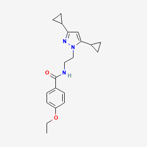 molecular formula C20H25N3O2 B2998048 N-(2-(3,5-dicyclopropyl-1H-pyrazol-1-yl)ethyl)-4-ethoxybenzamide CAS No. 1797816-80-8