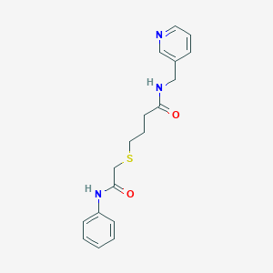 molecular formula C18H21N3O2S B299805 4-[(2-anilino-2-oxoethyl)sulfanyl]-N-(3-pyridinylmethyl)butanamide 