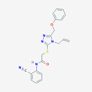 molecular formula C21H19N5O2S B299806 2-{[4-allyl-5-(phenoxymethyl)-4H-1,2,4-triazol-3-yl]sulfanyl}-N-(2-cyanophenyl)acetamide 