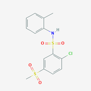 2-chloro-N-(2-methylphenyl)-5-(methylsulfonyl)benzenesulfonamide