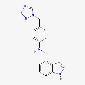 B2998070 N-(1H-Indol-4-ylmethyl)-N-[4-(1H-1,2,4-triazol-1-ylmethyl)phenyl]amine CAS No. 948007-87-2