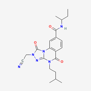 molecular formula C21H26N6O3 B2998071 N-丁烷-2-基-2-(氰基甲基)-4-(3-甲基丁基)-1,5-二氧代-[1,2,4]三唑并[4,3-a]喹唑啉-8-甲酰胺 CAS No. 1224004-67-4