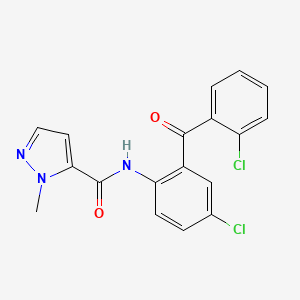 molecular formula C18H13Cl2N3O2 B2998072 N-(4-氯-2-(2-氯苯甲酰)苯基)-1-甲基-1H-吡唑-5-甲酰胺 CAS No. 1172500-72-9